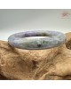 【肌容雪】天然緬甸A貨紫飄綠花翡翠圓條手鐲 編號585(鐲圍56.8mm#18號)