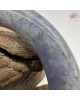 【肌容雪】天然緬甸A貨紫飄綠花翡翠圓條手鐲 編號585(鐲圍56.8mm#18號)