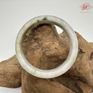 【肌容雪】天然緬甸A貨皇家綠飄花翡翠正圈手鐲 編號595(鐲圍61.2mm#19.5號)