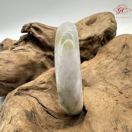 【肌容雪】天然緬甸A貨皇家綠飄花翡翠正圈手鐲 編號595(鐲圍61.2mm#19.5號)
