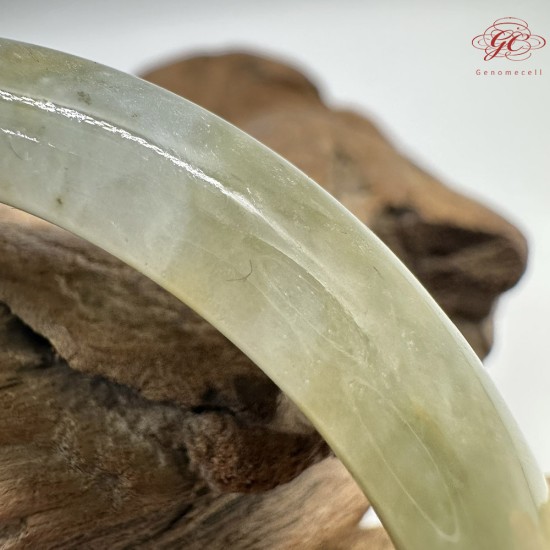 【肌容雪】天然緬甸A貨皇家綠飄花翡翠正圈手鐲 編號595(鐲圍61.2mm#19.5號)