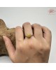 【肌容雪】天然緬甸A貨黃翡翠蛋面戒指 編號598(戒圍17.7mm#12號)