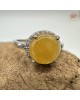 【肌容雪】天然緬甸A貨黃翡翠蛋面戒指 編號598(戒圍17.7mm#12號)