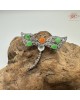 【肌容雪】天然緬甸A貨綠黃翡翠蜻蜓造型胸針 編號600