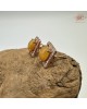 【肌容雪】天然緬甸A貨黃翡翠蛋面方形耳針 編號601