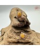 【肌容雪】天然緬甸A貨黃翡翠蛋面方形耳針 編號601