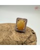 【肌容雪】天然緬甸A貨黃翡翠蛋面方形耳針 編號601
