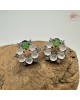 【肌容雪】天然緬甸A貨白冰翡翠花環耳針 編號607