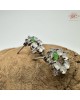 【肌容雪】天然緬甸A貨白冰翡翠花環耳針 編號607