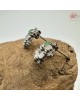 【肌容雪】天然緬甸A貨白冰翡翠花環耳針 編號607