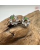 【肌容雪】天然緬甸A貨白冰翡翠花環耳針 編號607