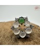 【肌容雪】天然緬甸A貨白冰翡翠花環耳針 編號607