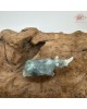 【肌容雪】天然緬甸A貨藍水翡翠飄綠花犀牛造型擺件 編號616