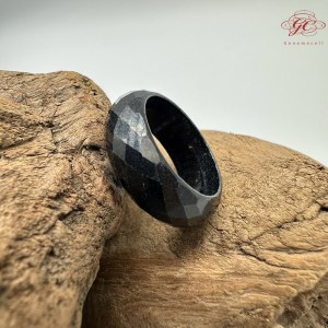 【肌容雪】天然緬甸A貨墨翡翠戒圈 編號619(戒圍17.1mm#10號)