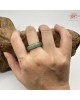 【肌容雪】天然緬甸A貨冰綠翡翠戒圈 編號622(戒圍17.5mm#12號)