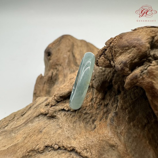 【肌容雪】天然緬甸A貨冰藍翡翠戒圈 編號623(戒圍18.6mm#15號)