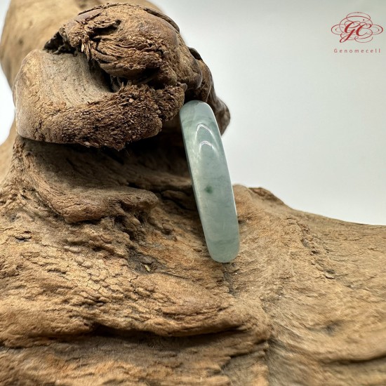 【肌容雪】天然緬甸A貨冰藍翡翠戒圈 編號623(戒圍18.6mm#15號)
