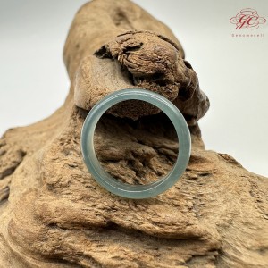 【肌容雪】天然緬甸A貨冰藍翡翠戒圈 編號624(戒圍18.7mm#15號)