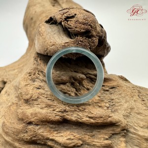 【肌容雪】天然緬甸A貨冰藍翡翠戒圈 編號626(戒圍16.6mm#10號)