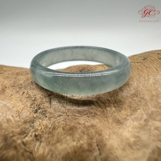 【肌容雪】天然緬甸A貨冰藍翡翠戒圈 編號626(戒圍16.6mm#10號)