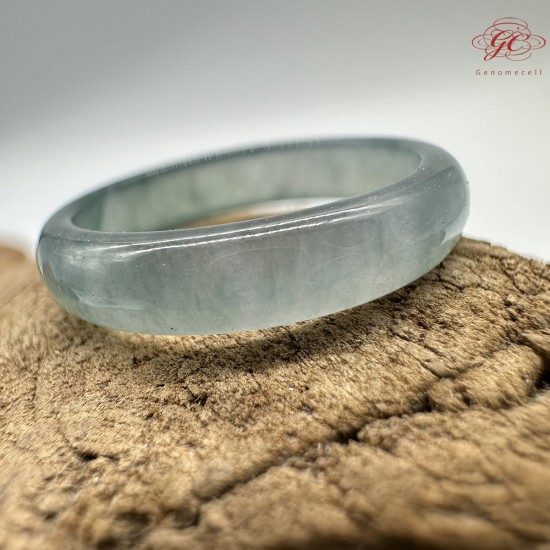 【肌容雪】天然緬甸A貨冰藍翡翠戒圈 編號626(戒圍16.6mm#10號)