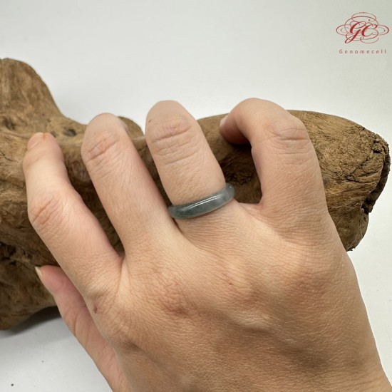 【肌容雪】天然緬甸A貨冰藍翡翠戒圈 編號626(戒圍16.6mm#10號)