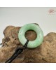 【肌容雪】天然緬甸A貨綠飄花翡翠平安扣吊墜繩 編號642