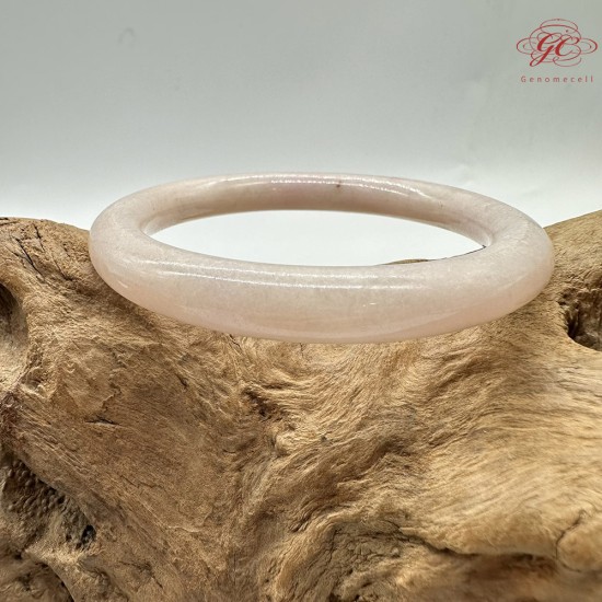 【肌容雪】天然緬甸A貨粉底點金翡翠圓條手鐲 編號644(鐲圍59.7mm#19號)