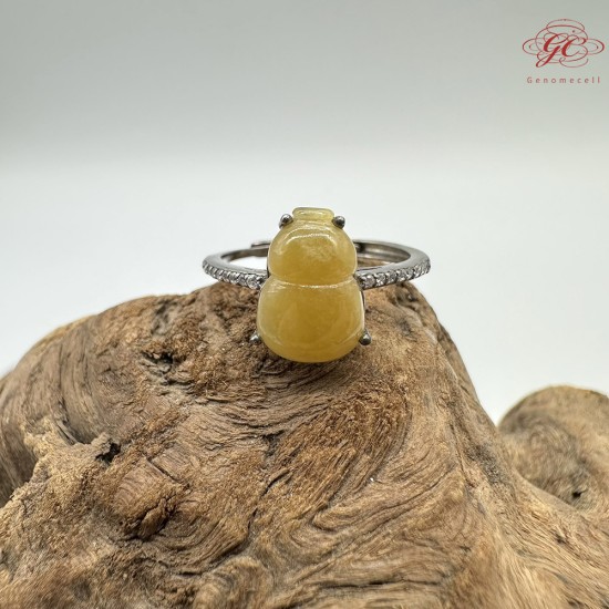 【肌容雪】天然緬甸A貨翡翠雞油葫蘆戒指 編號649(戒圍17.0mm#10號)