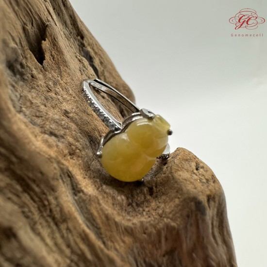 【肌容雪】天然緬甸A貨翡翠雞油葫蘆戒指 編號649(戒圍17.0mm#10號)