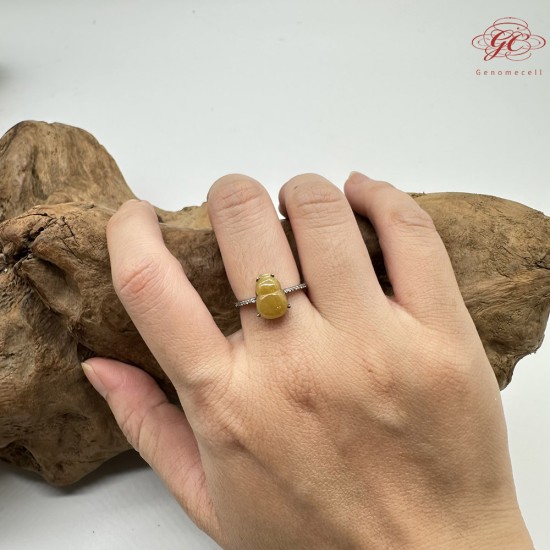 【肌容雪】天然緬甸A貨翡翠雞油葫蘆戒指 編號649(戒圍17.0mm#10號)