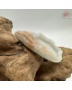 【肌容雪】天然緬甸A貨翡翠白底灑金貝殼硯台造型擺件 編號650