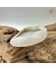 【肌容雪】天然緬甸A貨翡翠白底灑金貝殼硯台造型擺件 編號650