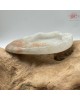 【肌容雪】天然緬甸A貨翡翠白底灑金貝殼硯台造型擺件 編號650