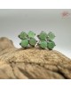 【肌容雪】天然緬甸A貨冰綠翡翠幸運草造型耳針 編號657
