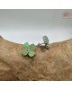 【肌容雪】天然緬甸A貨冰綠翡翠幸運草造型耳針 編號657
