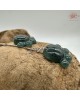 【肌容雪】天然緬甸A貨湖水綠翡翠動物腳掌造型耳針 編號658