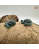 【肌容雪】天然緬甸A貨湖水綠翡翠動物腳掌造型耳針 編號658