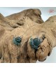 【肌容雪】天然緬甸A貨湖水綠翡翠動物腳掌造型耳針 編號658