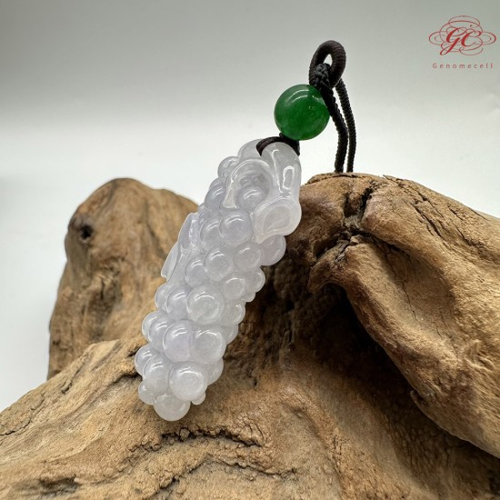 【肌容雪】天然緬甸A貨紫翡葡萄造型吊墜繩 編號660