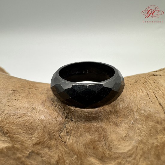 【肌容雪】天然緬甸A貨墨翠幾何切面戒圈 編號665(戒圍16.0mm#10號)