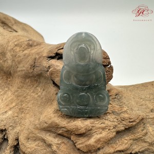 【肌容雪】天然緬甸A貨冰湖水綠翡翠佛像吊墜 編號666