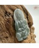 【肌容雪】天然緬甸A貨冰湖水綠翡翠佛像吊墜 編號666