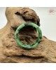 【肌容雪】天然緬甸A貨冰翡翠滿綠飄花戒圈 編號668(戒圍18.3mm#14號)