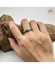 【肌容雪】天然緬甸A貨冰翡翠滿綠飄花戒圈 編號668(戒圍18.3mm#14號)