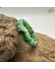 【肌容雪】天然緬甸A貨冰翡翠滿綠飄花戒圈 編號668(戒圍18.3mm#14號)