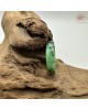 【肌容雪】天然緬甸A貨冰翡翠滿綠飄花戒圈 編號668(戒圍18.3mm#14號)