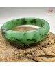 【肌容雪】天然緬甸A貨冰翡翠滿綠飄花戒圈 編號668(戒圍18.3mm#14號)