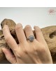 【肌容雪】天然緬甸A貨藍水蛋面翡翠可調節戒指 編號674(戒圍16.9mm#10號)