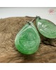 【肌容雪】天然緬甸A貨粉綠翡翠雨滴造型耳針 編號675